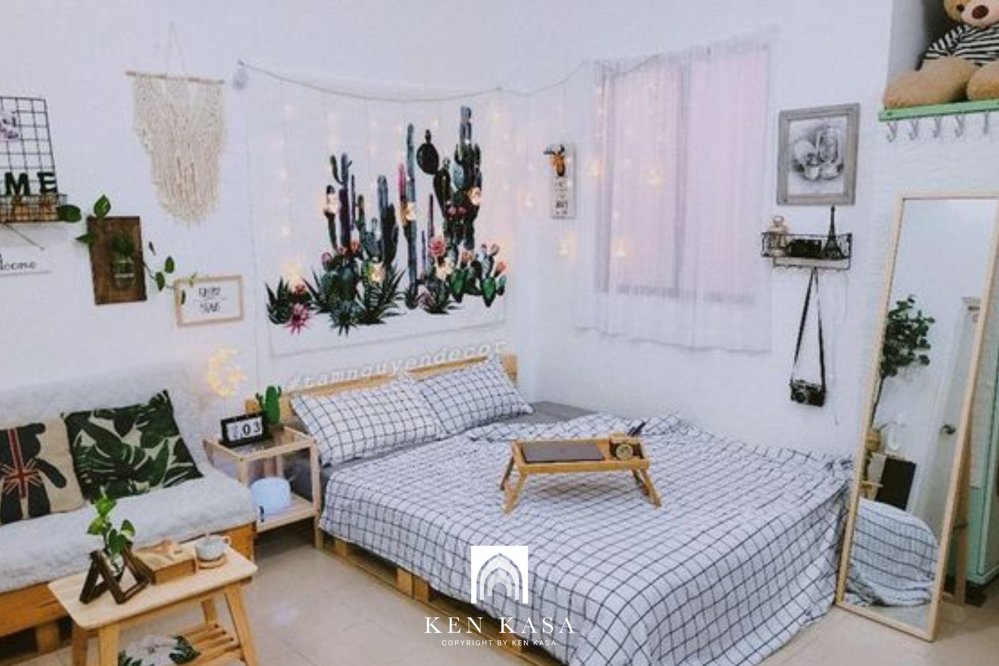 mẫu thiết kế phòng homestay đẹp kiểu tropical
